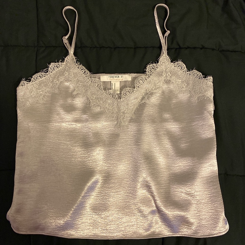Women’s silver lace tank top